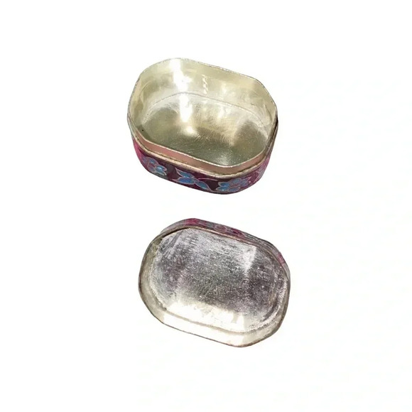 Sterling Silver Vintage Cloisonné Trinket Enamel Pill Box - Picture 6 of 7